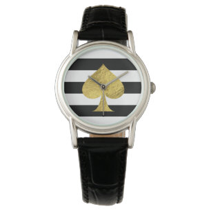 Reloj De Pulsera As de Relieve metalizado dorado de espadas