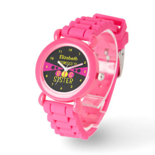 Reloj De Pulsera Ascendido al nombre de hermana mayor amarillo rosa
