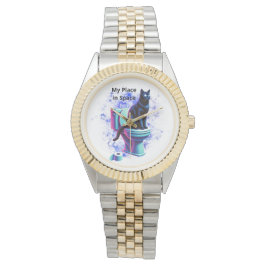 Reloj De Pulsera Aseo para gatos negro cósmico - Arte surrealista d