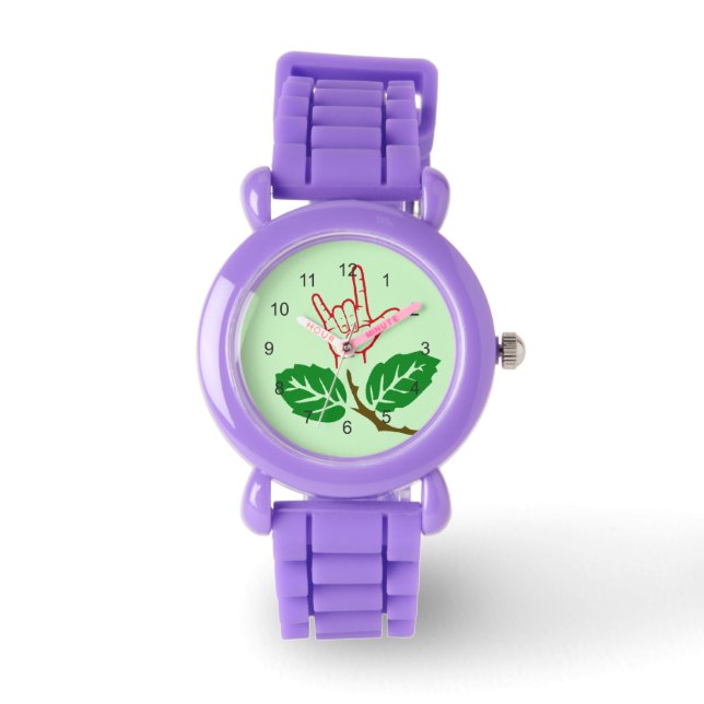 Reloj De Pulsera ASL I Love You Flower Watch (Anverso)