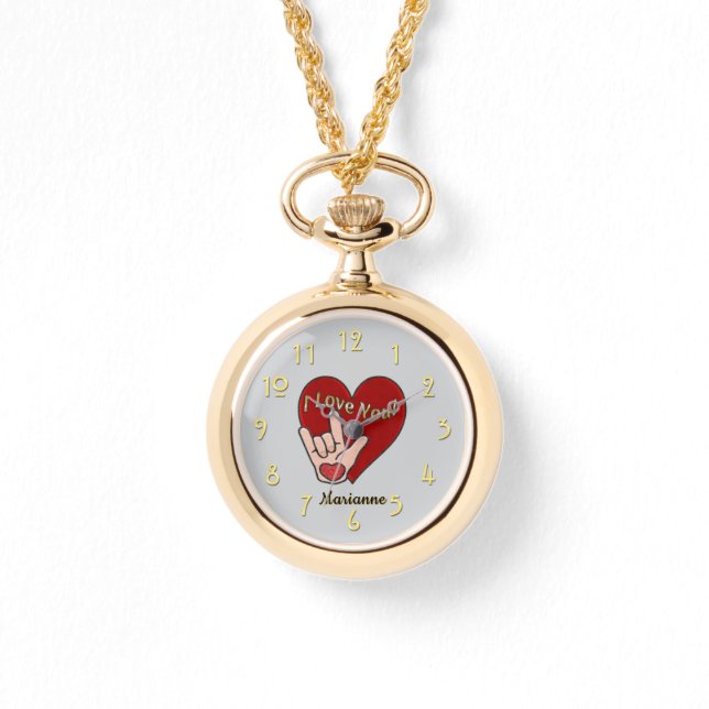 Reloj De Pulsera ASL personalizado me encanta verte (Anverso)