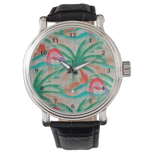 Reloj De Pulsera Aspecto del árbol de palmas de flamenco