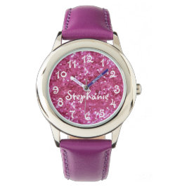 Reloj De Pulsera Aspecto Purpurina de Chica personalizado