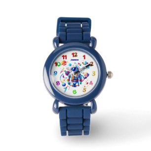 Reloj De Pulsera Astronauta colorida y Univers en colores audaces
