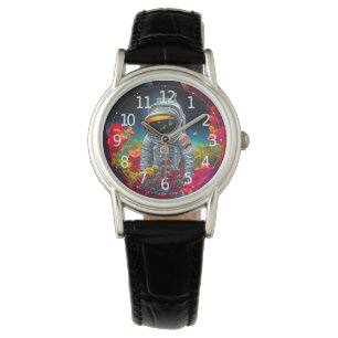 Reloj De Pulsera Astronauta colorido en el espacio con dibujos de f