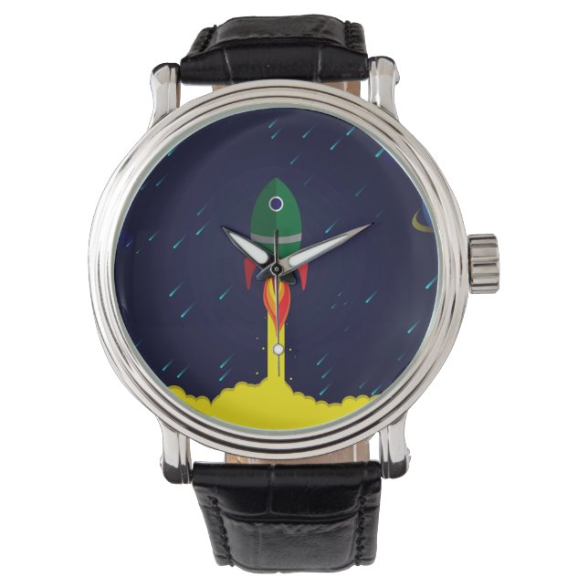 Reloj De Pulsera Astronauta de astrología espacial de cohete (Anverso)