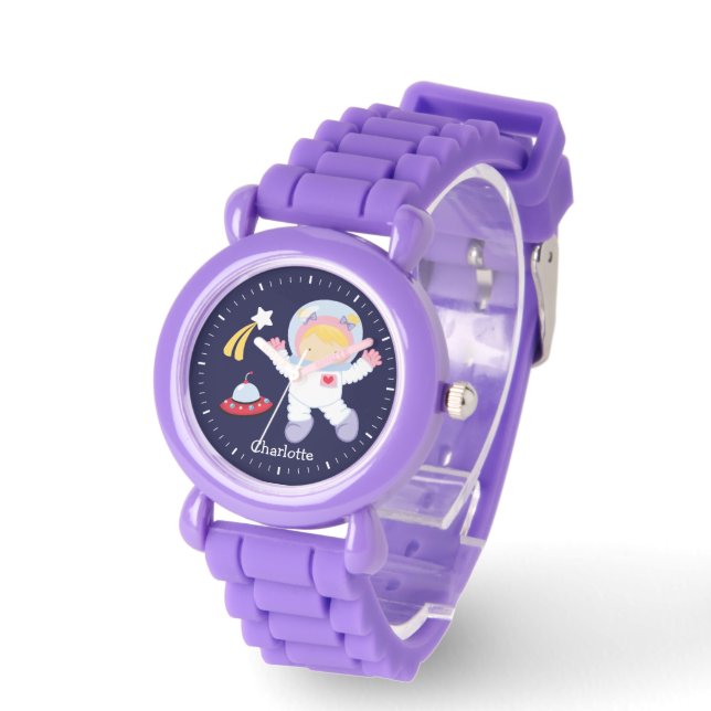 Reloj De Pulsera Astronauta Niña Personalizada (Ángulo)