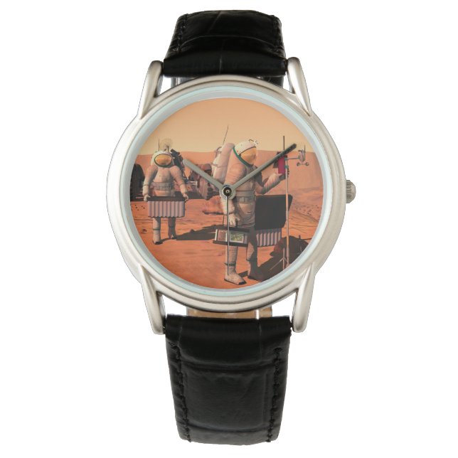 Reloj De Pulsera Astronautas Instalando Equipo Meteorológico En Mar (Anverso)