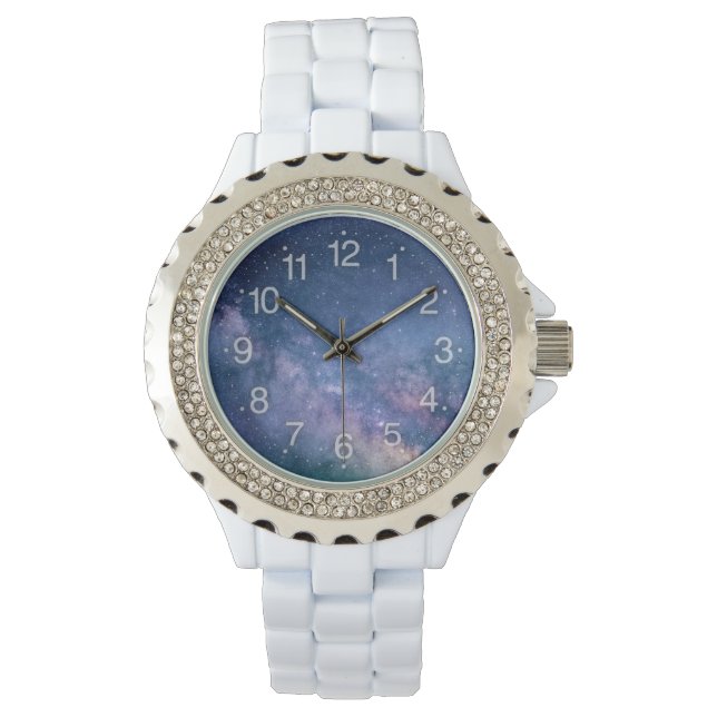 Reloj De Pulsera Astronomía cómica estrellas del cielo violeta azul (Anverso)