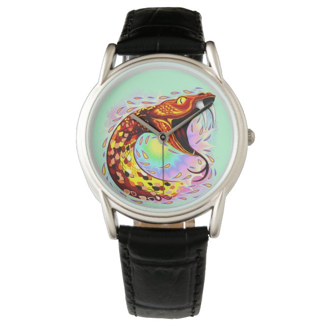 Reloj De Pulsera Ataque de serpientes Psicodelic Surreal Art (Anverso)