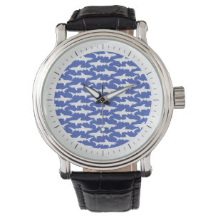 Reloj De Pulsera Ataque del tiburón - azul y blanco