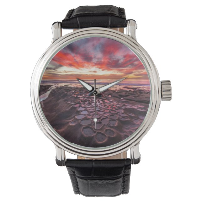 Reloj De Pulsera Atardecer asombroso en las pozas de marea (Anverso)