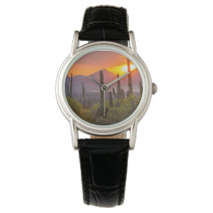 Reloj De Pulsera Atardecer de cactus del desierto, Arizona