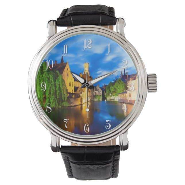 Reloj De Pulsera Atardecer en Brujas. Bélgica (Anverso)
