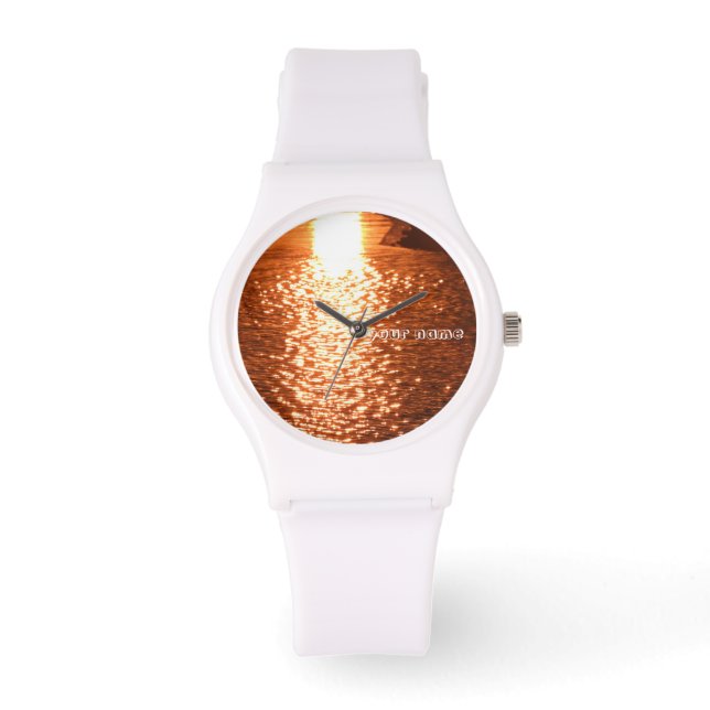 Reloj De Pulsera Atardecer en el agua (Anverso)