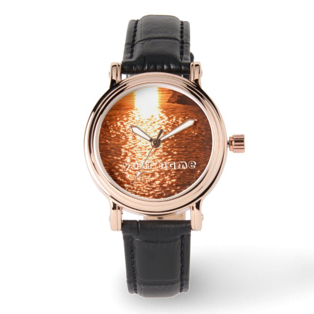 Reloj De Pulsera Atardecer en el agua (Anverso)