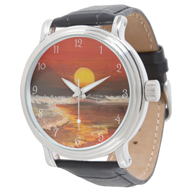 Reloj De Pulsera Atardecer en el Pacífico, por Gary Poling (Angular)