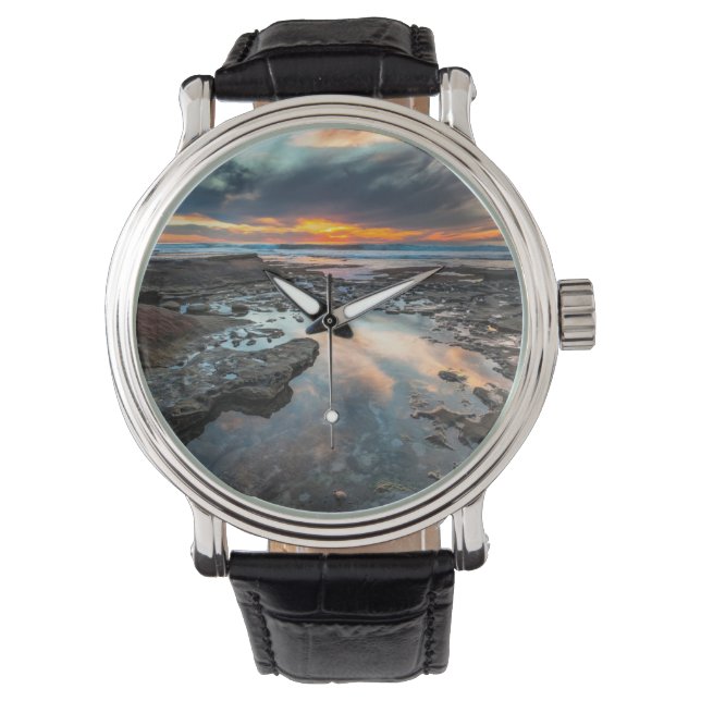 Reloj De Pulsera Atardecer en las piscinas de marea (Anverso)