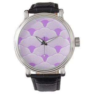 Reloj De Pulsera Atardecer, violeta tonal, textura de hormigón