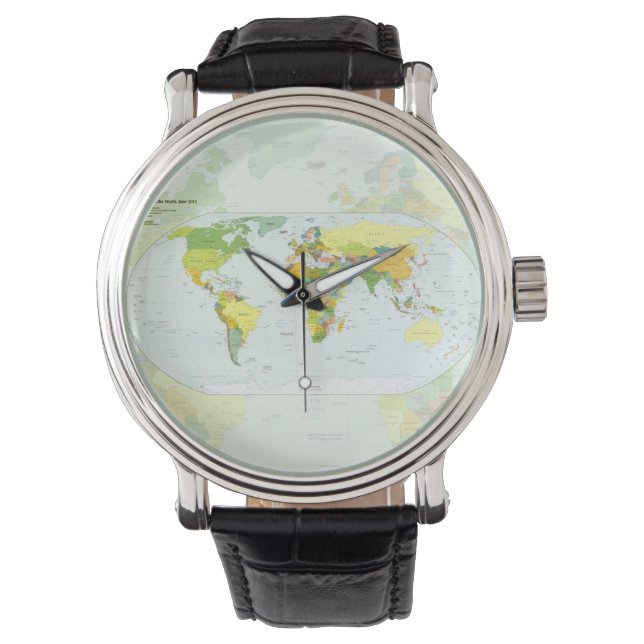 Reloj De Pulsera Atlas del País del Mapa Mundial (Anverso)