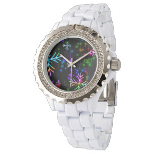 Reloj De Pulsera Atmósfera navideña festiva y animada de SlipperyJo