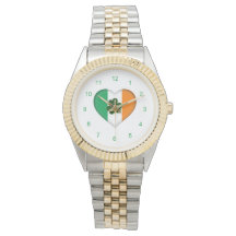 Atractivo con Irish Heart Shamrock Watch
