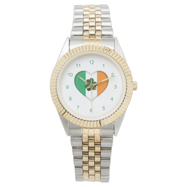 Reloj De Pulsera Atractivo con Irish Heart Shamrock Watch (Anverso)