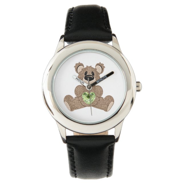 Reloj De Pulsera August Birthstone Teddy Bear Watch (Anverso)