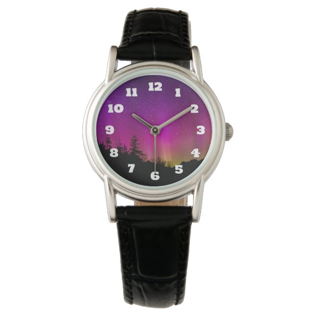 Reloj De Pulsera Aurora Borealis Starry Night Sky (Anverso)