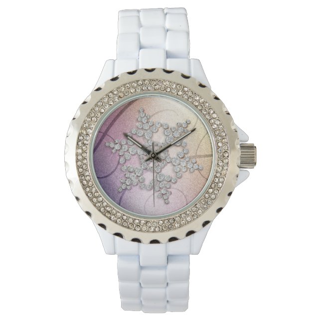 Reloj De Pulsera Aurora Crystal Snowflake Winwatch (Anverso)