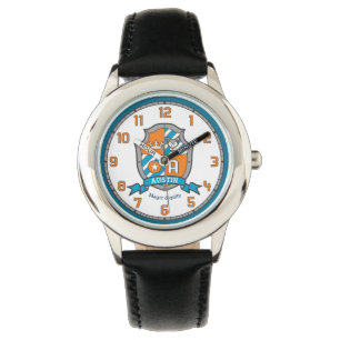Reloj De Pulsera Austin, chicos, significa naranja de lobo escudo