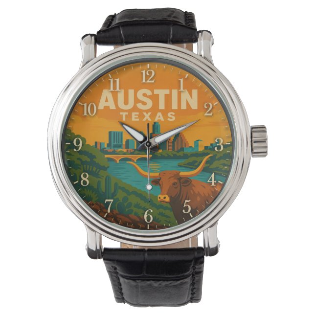Reloj De Pulsera Austin Texas Longhorn Riverfront (Anverso)