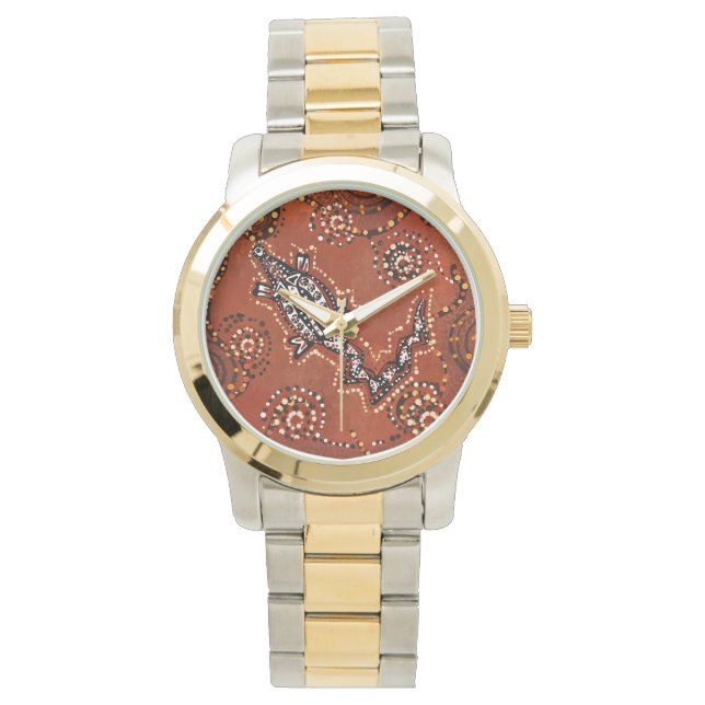 RELOJ DE PULSERA AUSTRALIA ARTE COCODRILO  (Anverso)