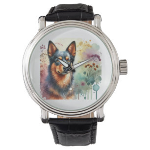 Reloj De Pulsera Australian Kelpie Dog 160724AREF206 - Watercolor