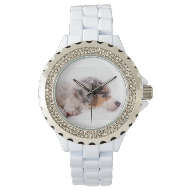Reloj De Pulsera Australian shepherd puppy (Anverso)