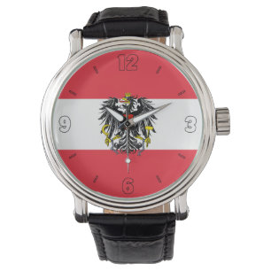 Reloj De Pulsera Austria Bandera Nacional Elegante Patriótico