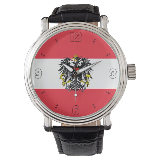 Reloj De Pulsera Austria Bandera Nacional Elegante Patriótico (Anverso)