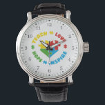 Reloj De Pulsera Autism Awareness Puzzles Love Hope Dad Birday<br><div class="desc">Autismo perfecto Diseño de papá con puzzles coloridos y el dicho Teach Love Inspire and Hope en colores brillantes y audaces. Un regalo perfecto para los padres que apoyan la conciencia sobre el autismo</div>