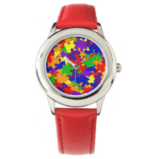 Reloj De Pulsera Autism Awareness Watch con piezas de rompecabezas 