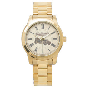 RELOJ DE PULSERA AUTO ANTIGUO CON NUMEROS ROMANOS DE ÉPOCA