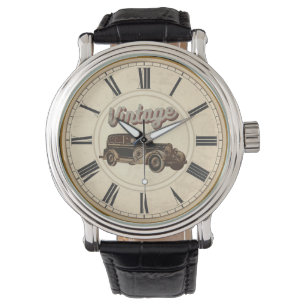 RELOJ DE PULSERA AUTO ANTIGUO CON NUMEROS ROMANOS DE ÉPOCA