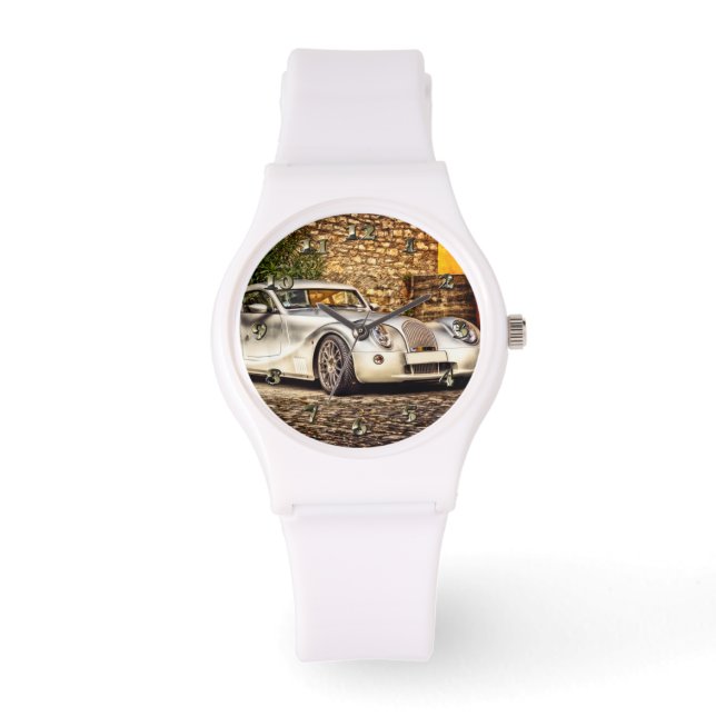 Reloj De Pulsera Auto deportivo Plateado (Anverso)