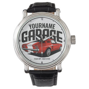 Reloj De Pulsera Auto muscular personalizado 1967 Red Fastback Gara