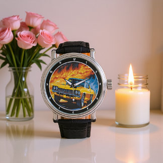 Reloj De Pulsera Auto músculo amarillo y amarillo incandescente