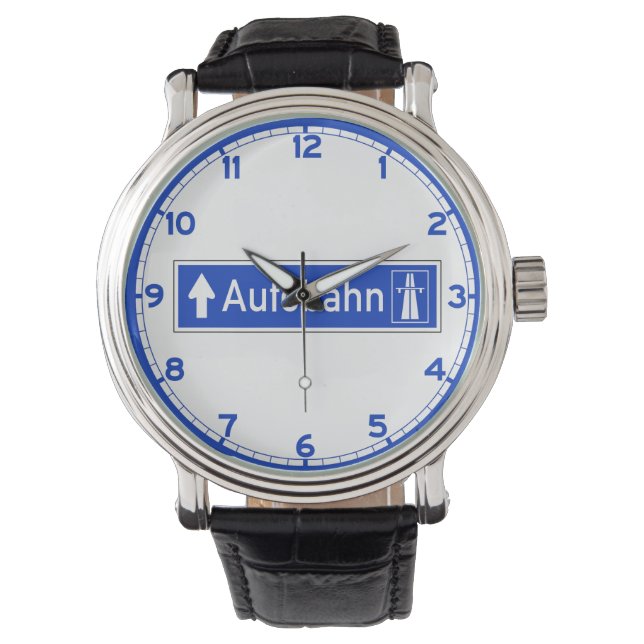 Reloj De Pulsera Autobahn, Rótulo de Tráfico, Alemania (Anverso)