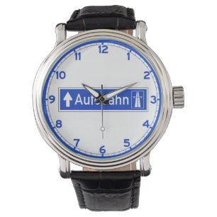 Reloj De Pulsera Autobahn, señal de tráfico, Alemania
