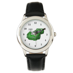 Reloj De Pulsera Autobús deportivo verde con ilustracion aéreo