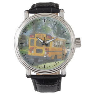 Reloj De Pulsera Autobús escolar estacionado
