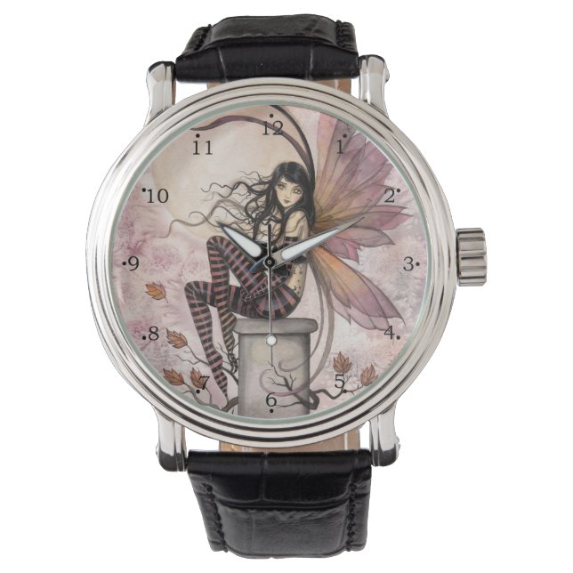 Reloj De Pulsera Autumn Breezes Fairy Fantasy Art (Anverso)