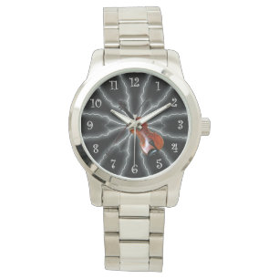 Reloj De Pulsera Avant-Garde, Encendedor De Violín 01 B, Negro/Plat